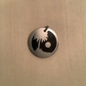 New vintage tropical steel enamel pendant